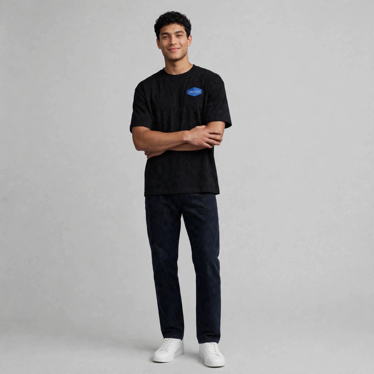 Half Show Diagonal Tee front on model