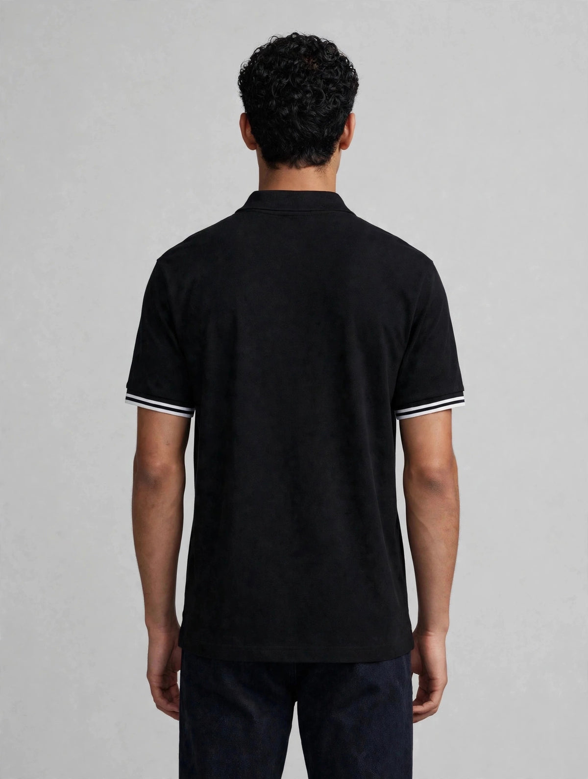 Slim Fit Polo black model back